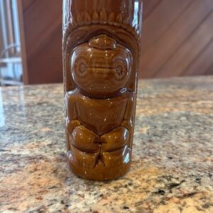 Vintage Brown Ceramic Tiki Mug